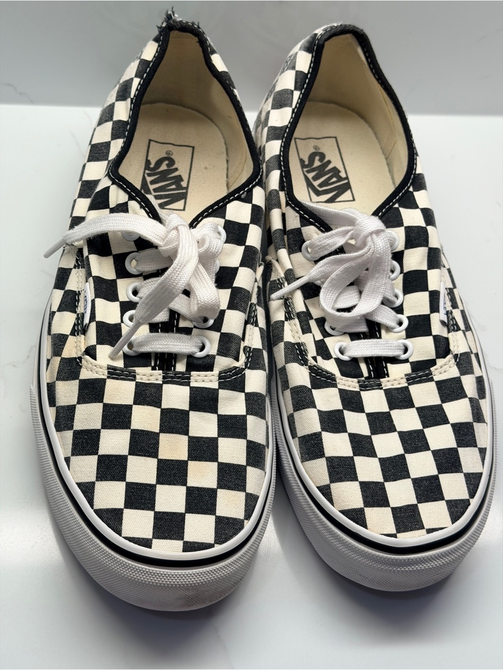 Vans Checkerboard Low-Top Lace-Up Sneakers - Black & White